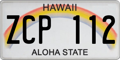 HI license plate ZCP112