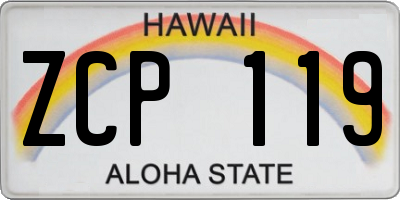 HI license plate ZCP119