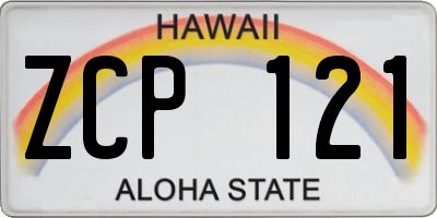 HI license plate ZCP121