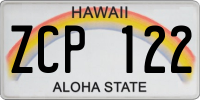 HI license plate ZCP122