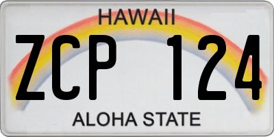 HI license plate ZCP124