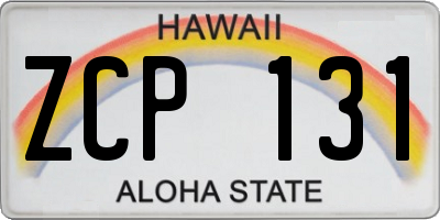 HI license plate ZCP131