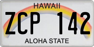 HI license plate ZCP142