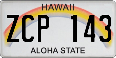 HI license plate ZCP143