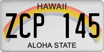 HI license plate ZCP145