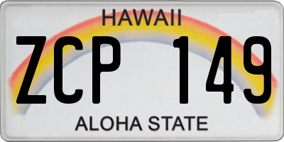 HI license plate ZCP149