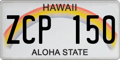 HI license plate ZCP150