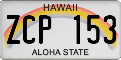 HI license plate ZCP153