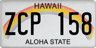 HI license plate ZCP158