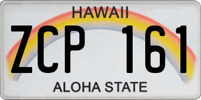 HI license plate ZCP161