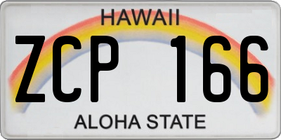 HI license plate ZCP166