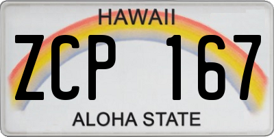 HI license plate ZCP167