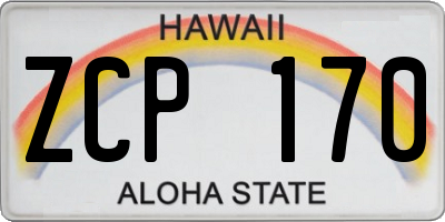 HI license plate ZCP170