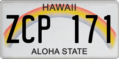 HI license plate ZCP171