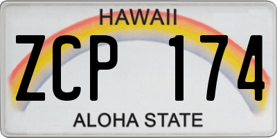 HI license plate ZCP174