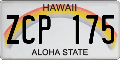 HI license plate ZCP175