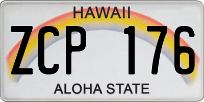 HI license plate ZCP176