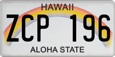 HI license plate ZCP196