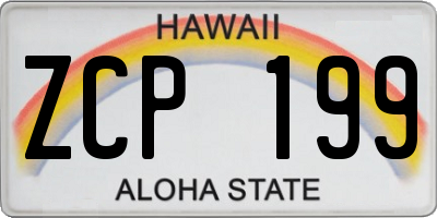 HI license plate ZCP199