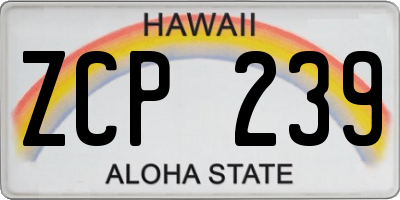 HI license plate ZCP239