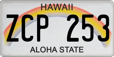 HI license plate ZCP253