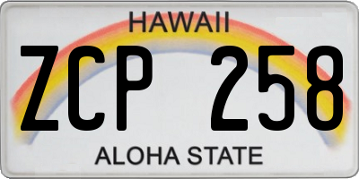 HI license plate ZCP258