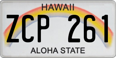 HI license plate ZCP261