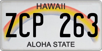 HI license plate ZCP263
