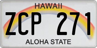 HI license plate ZCP271
