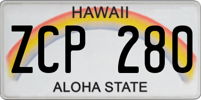 HI license plate ZCP280