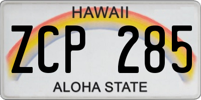 HI license plate ZCP285