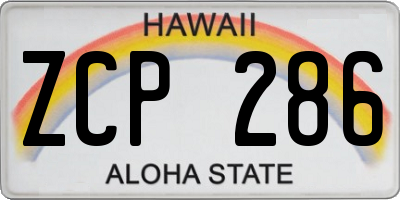 HI license plate ZCP286