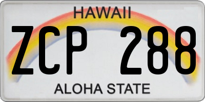 HI license plate ZCP288