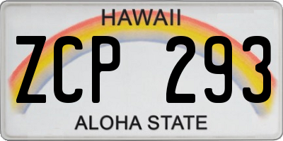 HI license plate ZCP293
