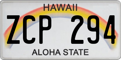 HI license plate ZCP294