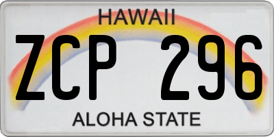 HI license plate ZCP296