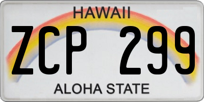 HI license plate ZCP299