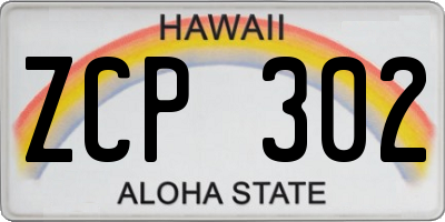 HI license plate ZCP302