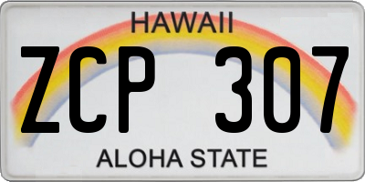HI license plate ZCP307