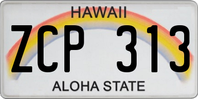 HI license plate ZCP313