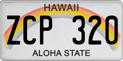 HI license plate ZCP320