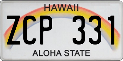 HI license plate ZCP331