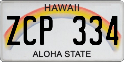 HI license plate ZCP334