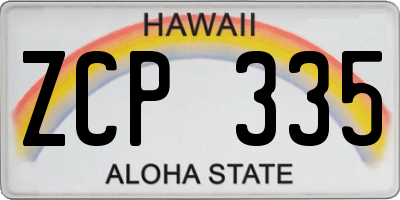 HI license plate ZCP335