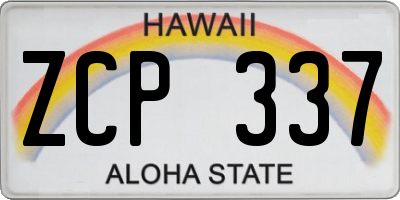 HI license plate ZCP337
