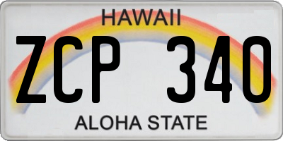 HI license plate ZCP340