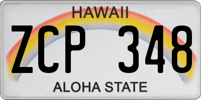 HI license plate ZCP348