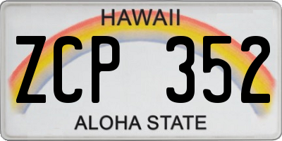 HI license plate ZCP352