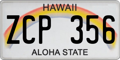 HI license plate ZCP356