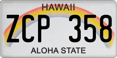 HI license plate ZCP358